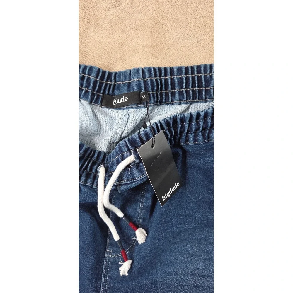 Big Dude Denim Jean Shorts Men's 52 Big And Tall Dark Wash Blue 10
